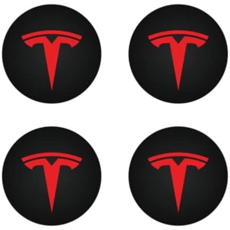 Hjulnavkapslar Cover (4st) för KAVANIC Tesla Model Y Model 3 Modifiering Cover (svart/mattsvart)