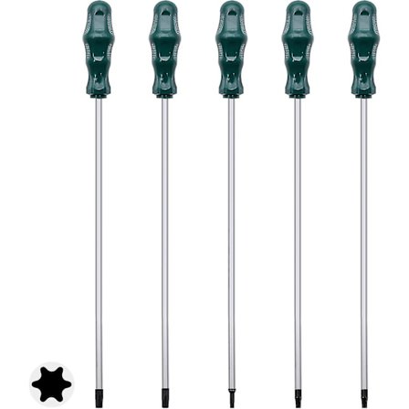 Erittäin pitkä Torx-ruuvimeisselisetti, 5 kpl 12 tuuman magneettista Torx-ruuvimeisselisettiä, T15 - T30 (t15,t20,t25,t27,t30) Magneettinen Torx-