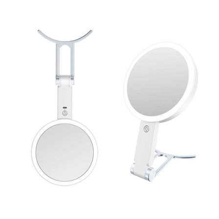 LED Belyst Makeup Spejl med C-Formet Stativ - 10x Forstørrelse