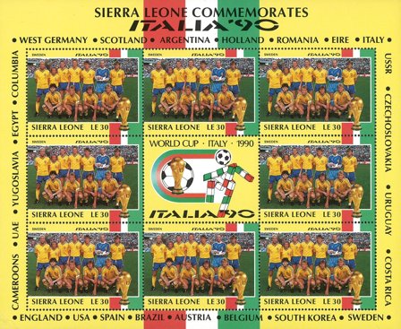 Sierra Leone - Sveriges VM fodboldhold 90 Miniark