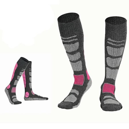 Varme knestrømper i merinoull for menn og kvinner, for ski, snowboard og jakt om vinteren