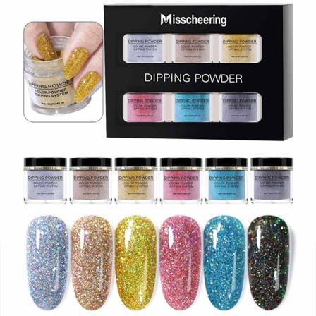 Nail art dyppepulver sæt ingen bagelampe Fransk dyppepulver negl glitter Dyppepulver A8