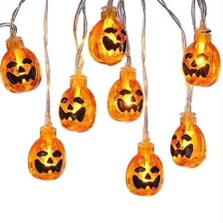 Halloween Lys Kæde, 20 LED Orange Græskar 3cm Akryl Græskar