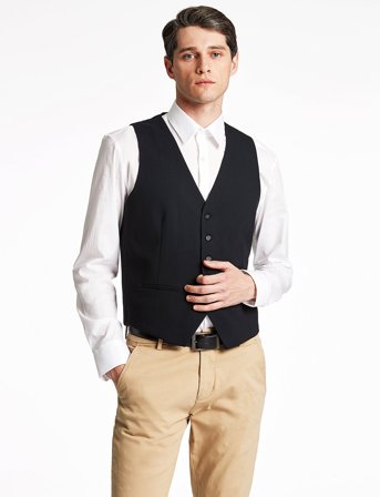 Lindbergh Mens Waistcoat For Suit - Blue - 56