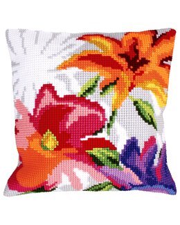 Pude Farverige blomster - Collection D'Art