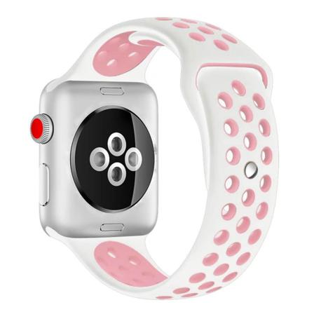 För Apple Watch 42/44mm L Silikon Sport Klockarmband Vit