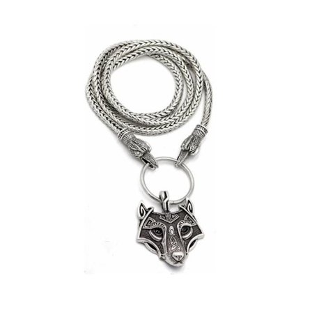 Wolf Viking Raven Heads halsbandshänge rostfritt stål