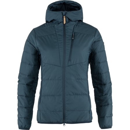 Fjällräven Dam's Keb Padded Hoodie in Mountain Blue | Size: Large, Primaloft/Polyester
