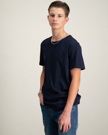 Tommy Hilfiger BOYS BASIC CN KNIT S/S Blå T-skjorter Gutt - Kids Brand Store