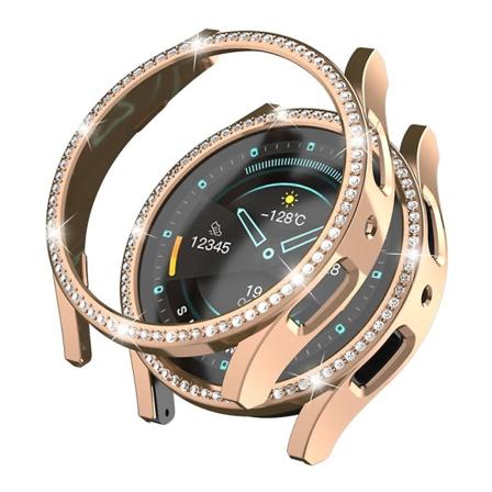 Hård PC-fodral för Samsung Galaxy Watch6 44mm, strassdekorerat klockfodral med ihålig design