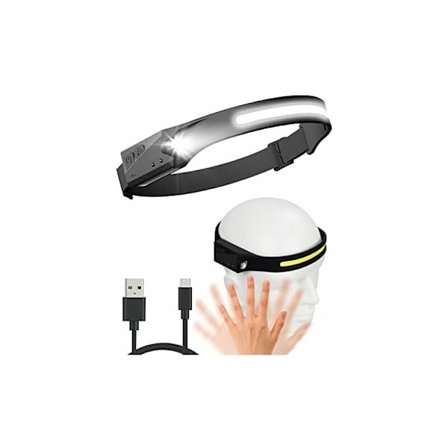 Uppladdningsbar pannlampa, 600 lumen LED pannlampa kraftfull handsfree lampa för camping, löpning, Ipx4 barnläsning