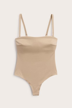 Kappahl | Body ze stringami, lekko modelujące, z wyściełanymi miseczkami Brązowy 3XL | Kobieta