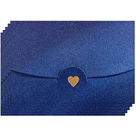 Mini Kuverter, 60 stk Søde Kuverter, Blå Kuverter, med Hjerte
