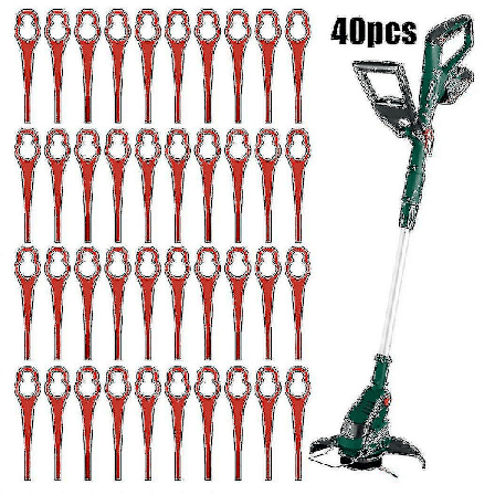 40 stk. udskiftningsblade til Parkside PRTA 20-LiA1 Lidl IAN 3 46 91099406 Græs Trimmer Rød Plastik Trimmerblad