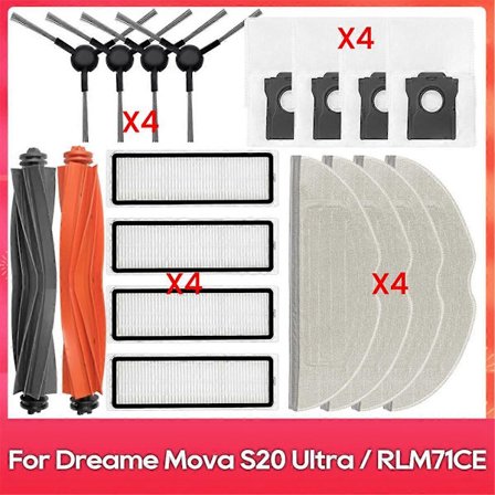 Til S20 Ultra / RLM71CE Reservedele Hovedsidebørste Filter Moppepude Støvpose Tilbehør
