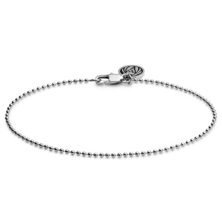 Essentials | Pulsera de cadena de bolas plateada de 1,6 mm para hombres - Pulseras de acero