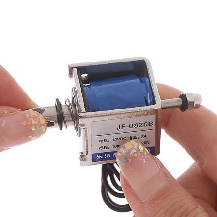 JF-0826B 12V/2A 10mm 20N skyv-trekk type åpen ramme solenoid elektromagnet SHYTMV