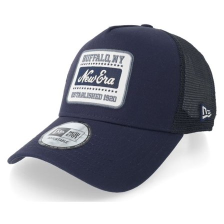 New Era - Blå trucker Keps - NE Patch A-Frame Navy Trucker @ Hatstore