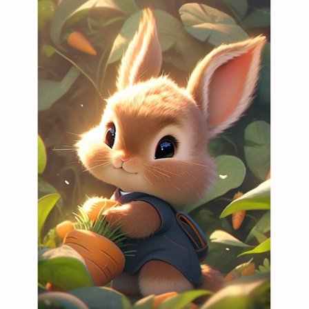 Kanin Diamant Maleri Sæt: 5D Firkantet Bor, Dyrebroderi, Kvalitetsdiamanter, DIY Hjemmeindretning