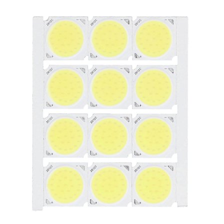 12 kpl COB-valonl hde suuritehoinen py re LED-siru 12W 3641V 1080LM DIY-sis valaistukseen, valkoinen valo