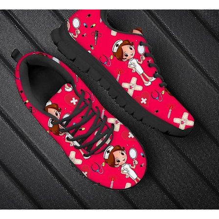Kvinnliga sjuksköterska mönster vårsneakers, studenter sko