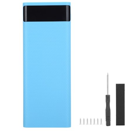 Snabbladdningsversion 8x18650 Power Bank-fodral USB DIY-kit Skal Batterihållare Laddningsbox Blå