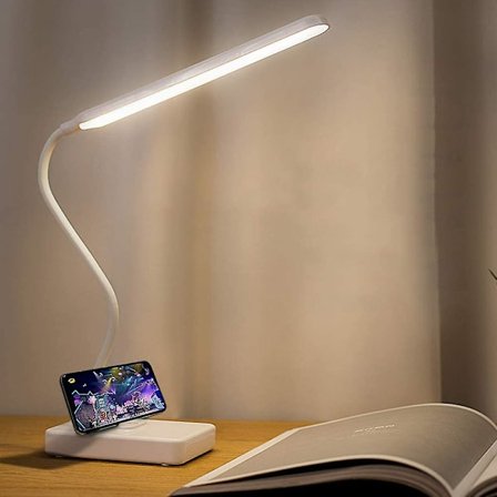 Bordslampa Läslampa LED Trådlös Uppladdningsbar USB Batteri 2000mah, Beröringskänslig Dimmer Intensitet 3 Färger, Bordlampa Barn Sovrum Sängbord