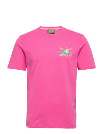 Abel Macias & Socth & Soda Logo Artwork Jersey T-Shirt Pink Scotch & Soda