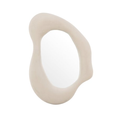 Louisville Spiegel, 70x49cm dekorativer Wandspiegel in organischer Form, beige, einfarbig, moderner Stil, ideal für Wohnzimmer und Flur.