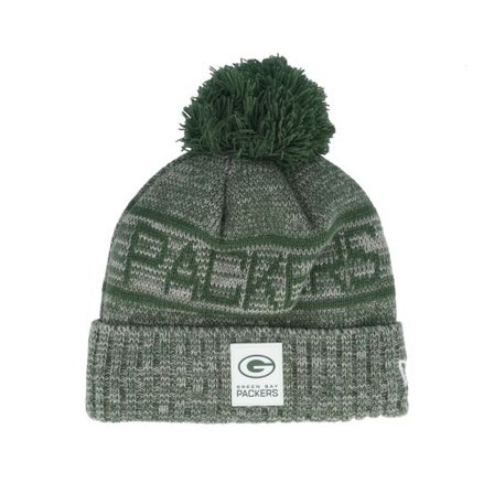 New Era - NFL Grön pom Beanie - Green Bay Packers NFL 25 Sideline Cold Weather Sport Knit Green/Grey Pom @ Hatstore