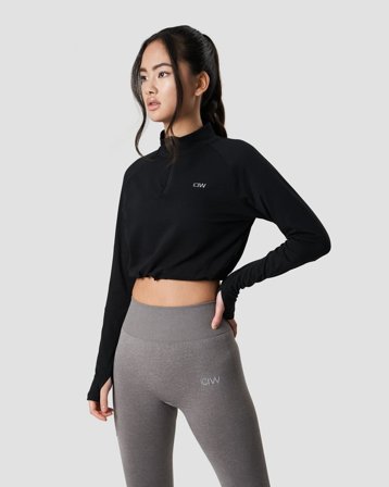 Define Cropped 1/4 Zip Adjustable Black