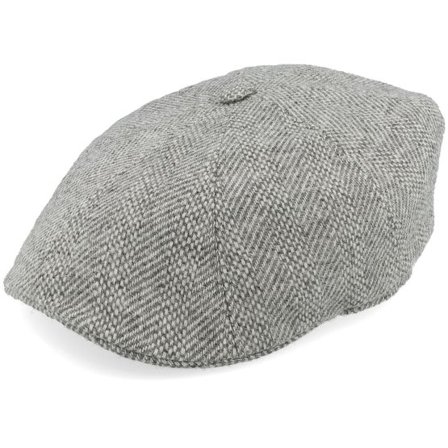 Stetson - Grå flatcap Keps - 8-panel Cap Sustainable Wool White Light Grey Flat Cap @ Hatstore