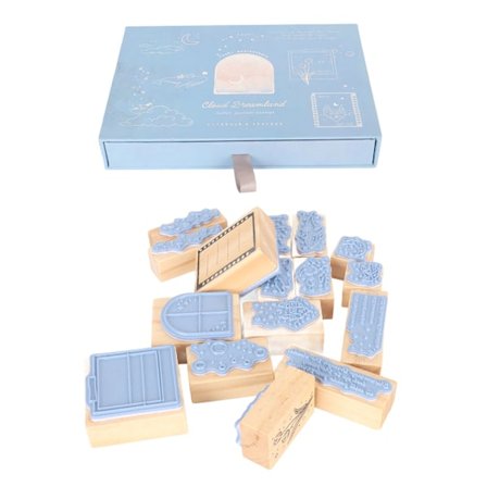 Tre Stempel Delikat Dekorativt Trestempelsett for Kunsthåndverk Journal Dagbok Scrapbook Planlegger Brevkortlaging Type1