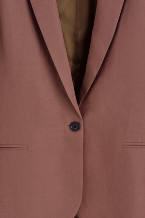 COS Linen-Blend Single-Breasted Blazer in Brown - Women