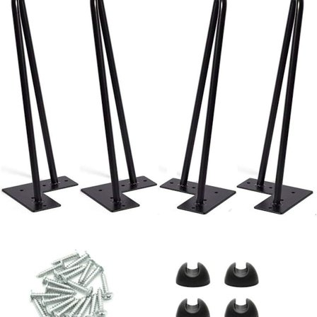 Bordsben 4 tum Set om 4, DIY Möbel Metallbordsben Perfekt för KLB
