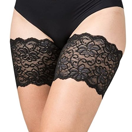 Elastiske anti-gnagsår lårbånd silikon sklisikre blonder sokkeinnlegg 1 par (C