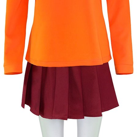 Anime Velma Cosplay Kostume Filmkarakter Orange Uniform Halloween Kostume Til Kvinder Piger Cosplay Kostume Paryk V