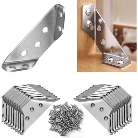 20 st Triangelbeslag Förstärkta Hörnbeslag Rostfritt Stål Hörnbeslag Koppling för Hyllor, Skrivbord