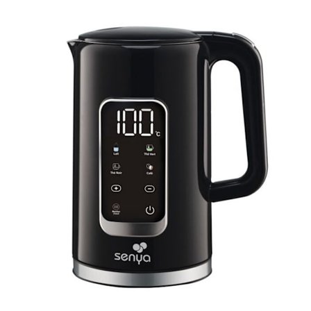 SENYA Programmable sähkökanna musta kaksoisseinällä, jossa 5 automaattista valikkoa SYBF-K043N