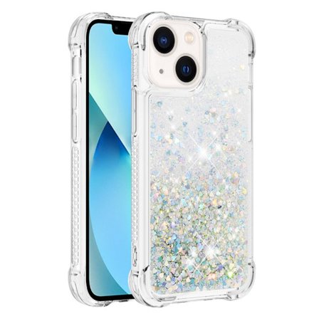 Glitter Bling TPU Cover iPhone 15 Plus Sølv