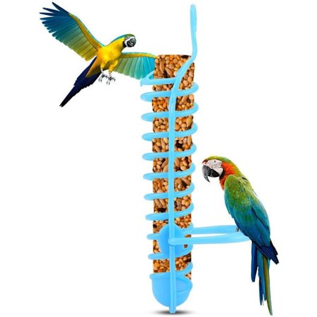 Papegøje Foderkurv Madkurv Plastik Frugt Foder Stang Stativ Hol