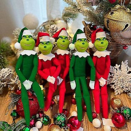 30 cm Christmas Grinch Elf Dukke Snoop På Trappen Jule Grinch Festdekorasjoner