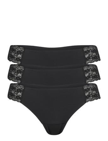 Brief Lace Invisible Thong Low Stringit Alusvaatteet Musta Lindex