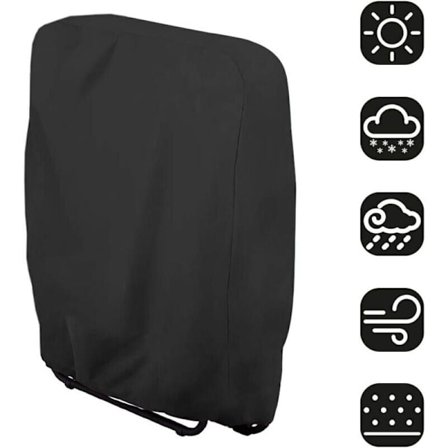 Fällstolskydd Solstol Skyddande Överdrag Solstol Trädgårdsmöbler Vattentätt Anti-UV Skadeskydd, 71 x 110 cm (Svart)..DEBUNS