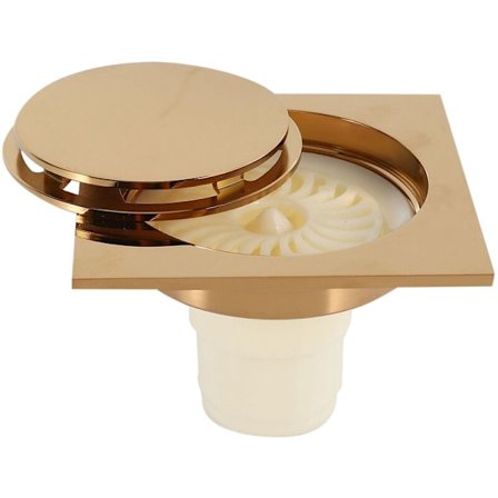 Luksus Solid Messing Gulvafløb Anti-Lugt Kvadratisk Gulvafløb Badeværelse Køkken Balkon Badekar Afløb Bruser Afløb Rum Afløb PVD Guldbelægning