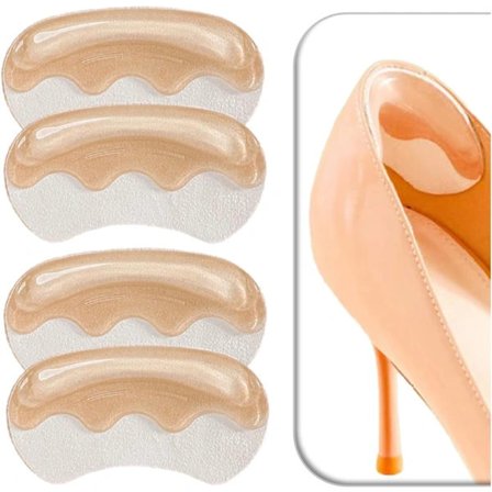 2 par skridsikre hælbeskyttere til sko, der er for store, gel-hælbeskyttere og fyld til løse sko, selvklæbende hælpuder (beige) beige-tfrf Beige