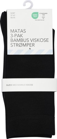 Matas Striber Bambus Viskose Strømper 3-pak Sort 37-41, Tøj & Bolig, Strømper, Footies
