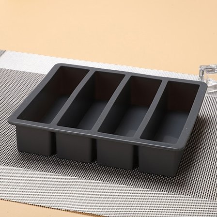 1 Stk 4 Gitter Lang Strip Silikone isterninger Firkantet Bakke Form