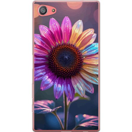 Yhteensopiva Puhelinkuori Sony Xperia Z5 Compact Iridescerende kukka, jossa kimaltelevat terälehdet vaaleanpunaisessa, violetissa ja kultaisessa säv