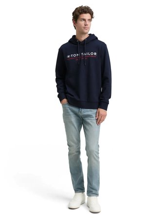 Tom Tailor Printed Hoodie - Navy - M